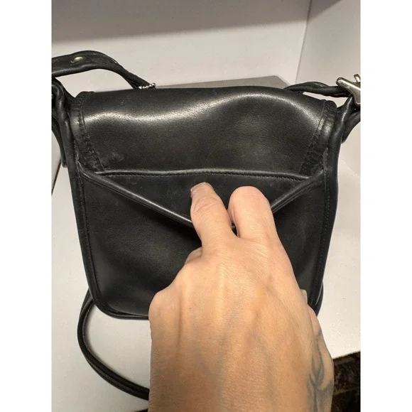 VTG Coach Bag Legacy Medium Studio Flap 9145 Black Leather Crossbody Purse Y2K - Picture 5 of 16
